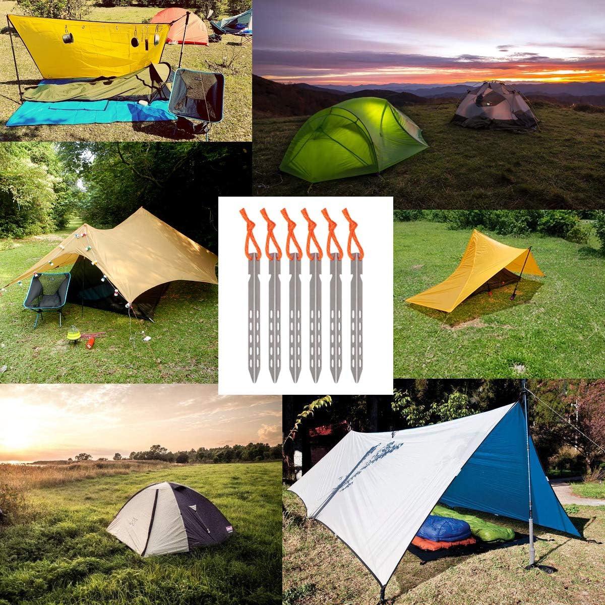 Estacas de Tienda Hikemax Titanio 6 Pack Ultraligeras
