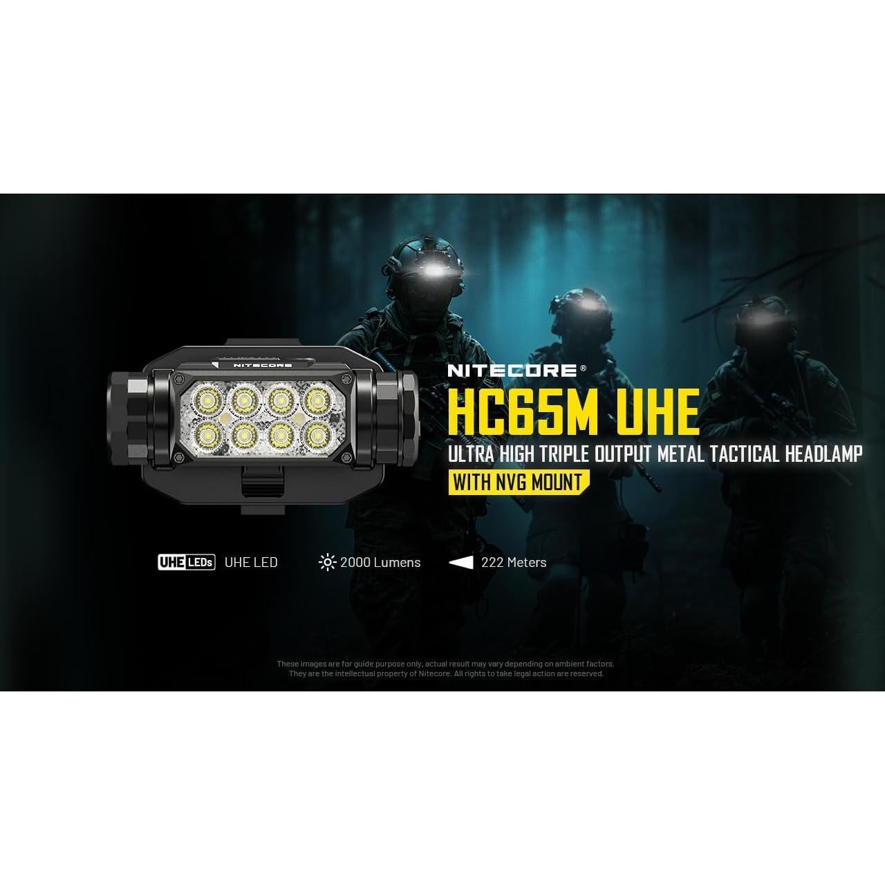 Luz Táctica para Casco Nitecore HC65M UHE 2000 Lúmenes