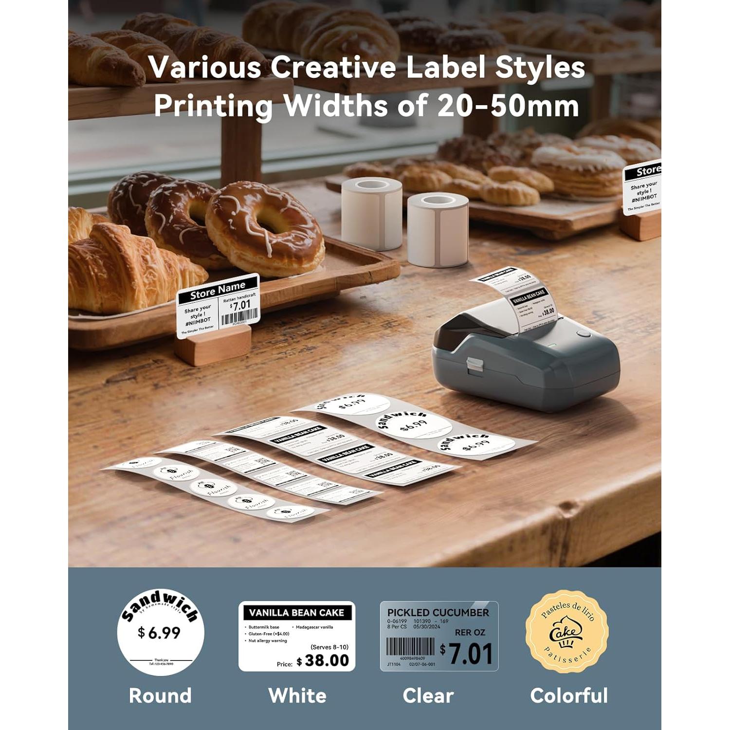 Impresora de Etiquetas NIIMBOT B1 Portátil con 3 Cintas