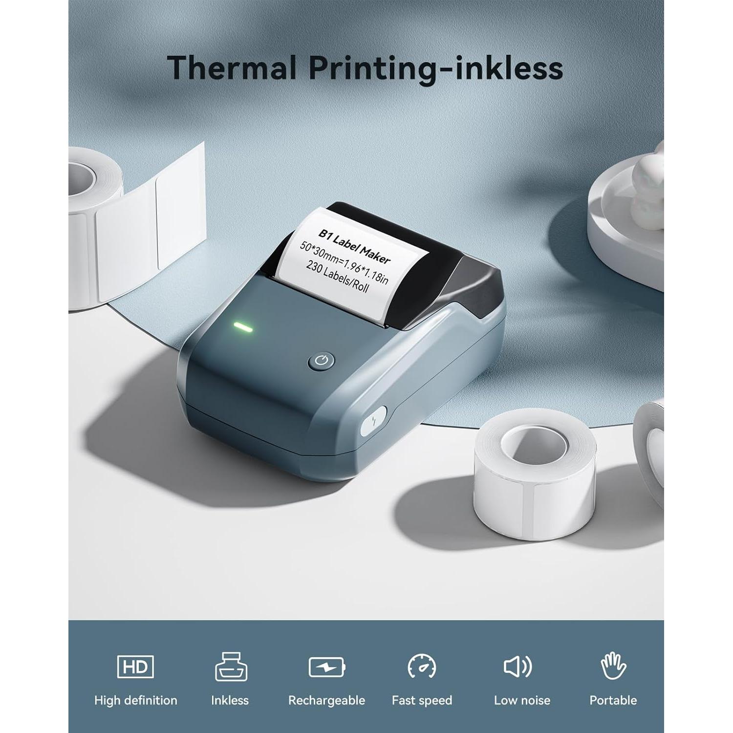 Impresora de Etiquetas NIIMBOT B1 Portátil con 3 Cintas