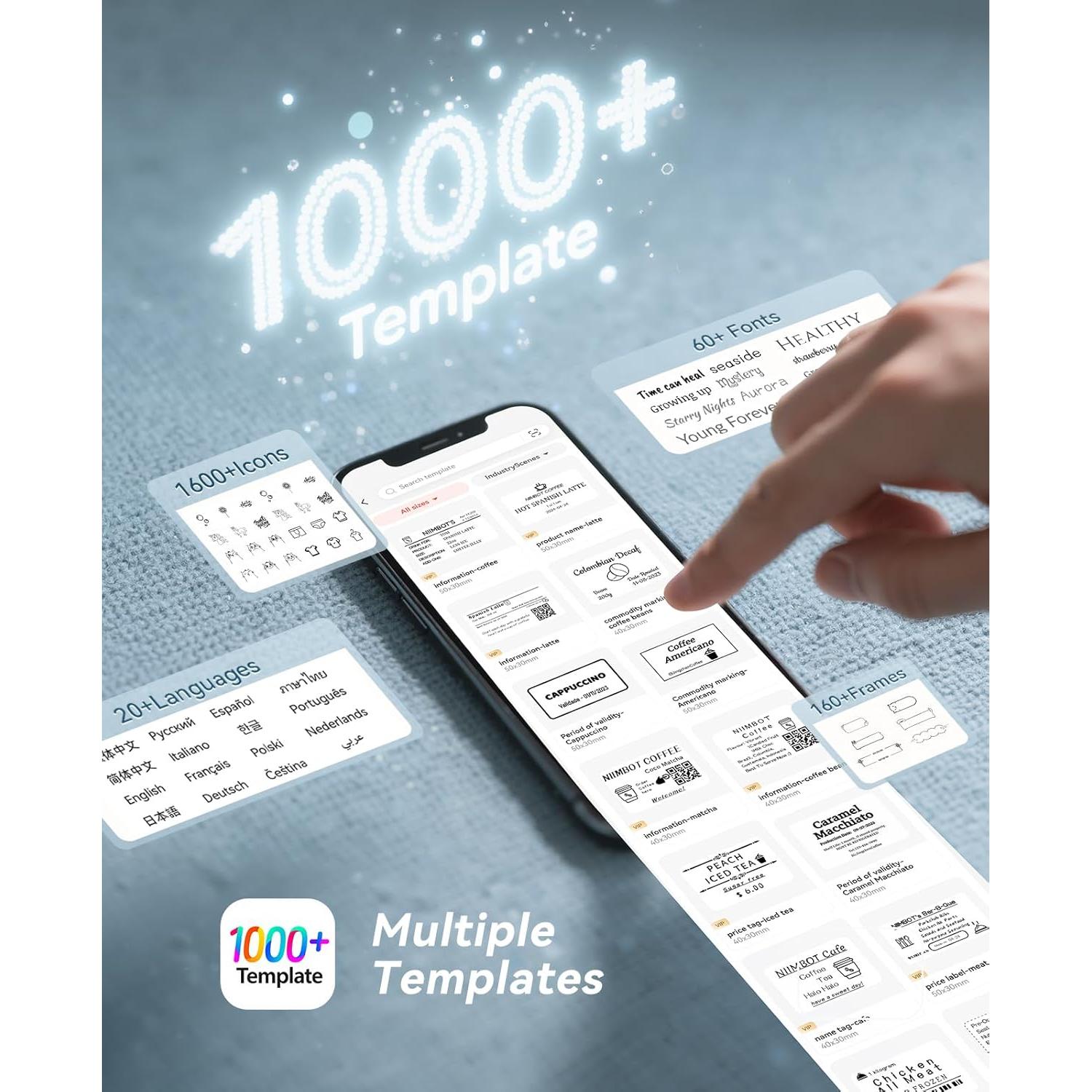 Impresora de Etiquetas NIIMBOT B1 Portátil con 3 Cintas
