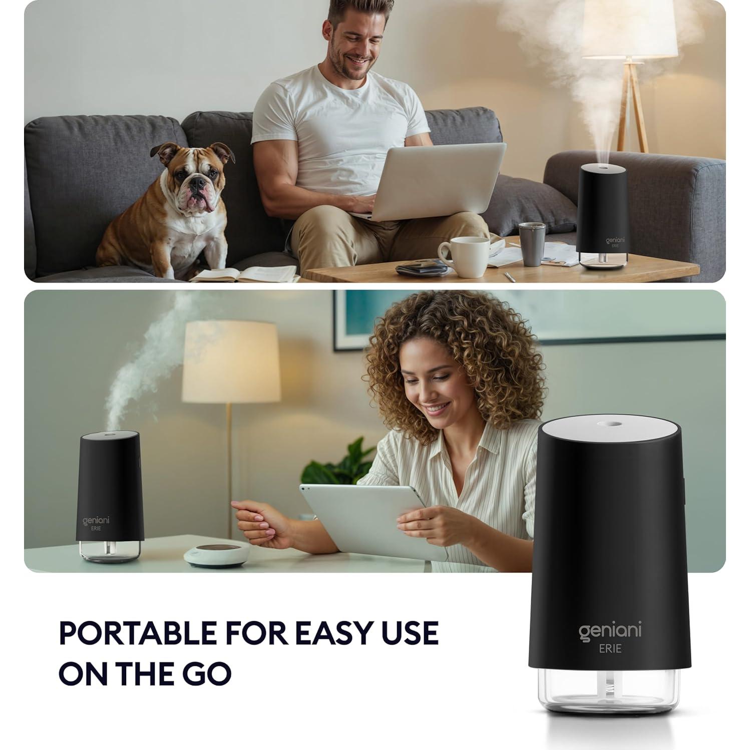 Humidificador portátil Geniani Erie 0.25L USB con luz nocturna