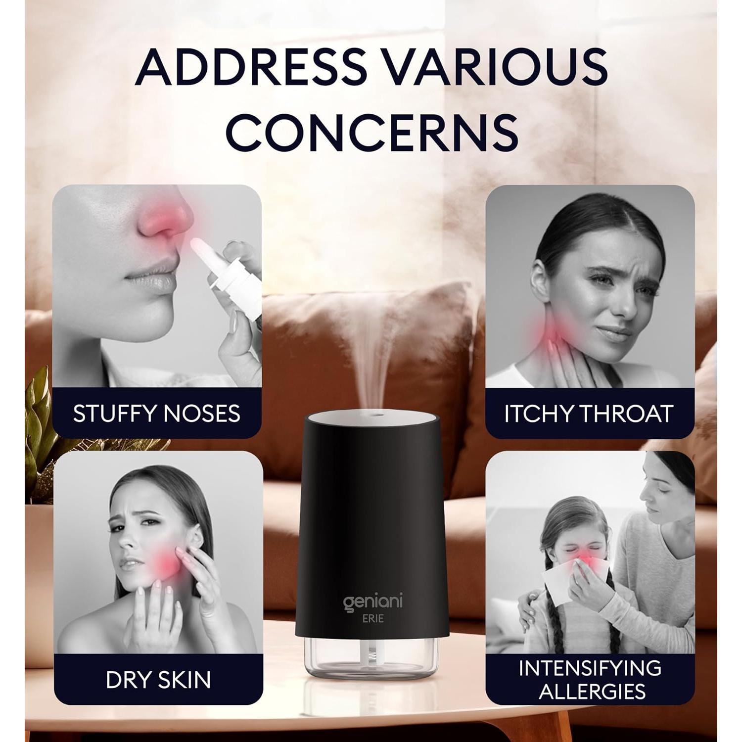 Humidificador portátil Geniani Erie 0.25L USB con luz nocturna