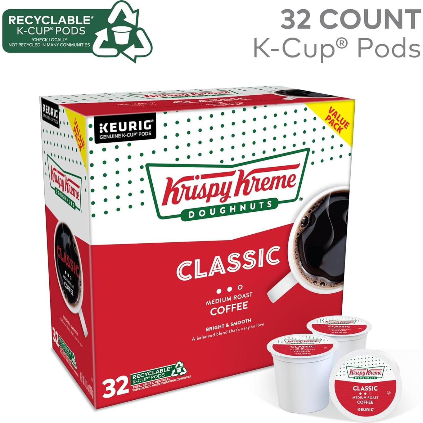 Café Krispy Kreme Clásico K-Cup 32 unidades Tueste Medio