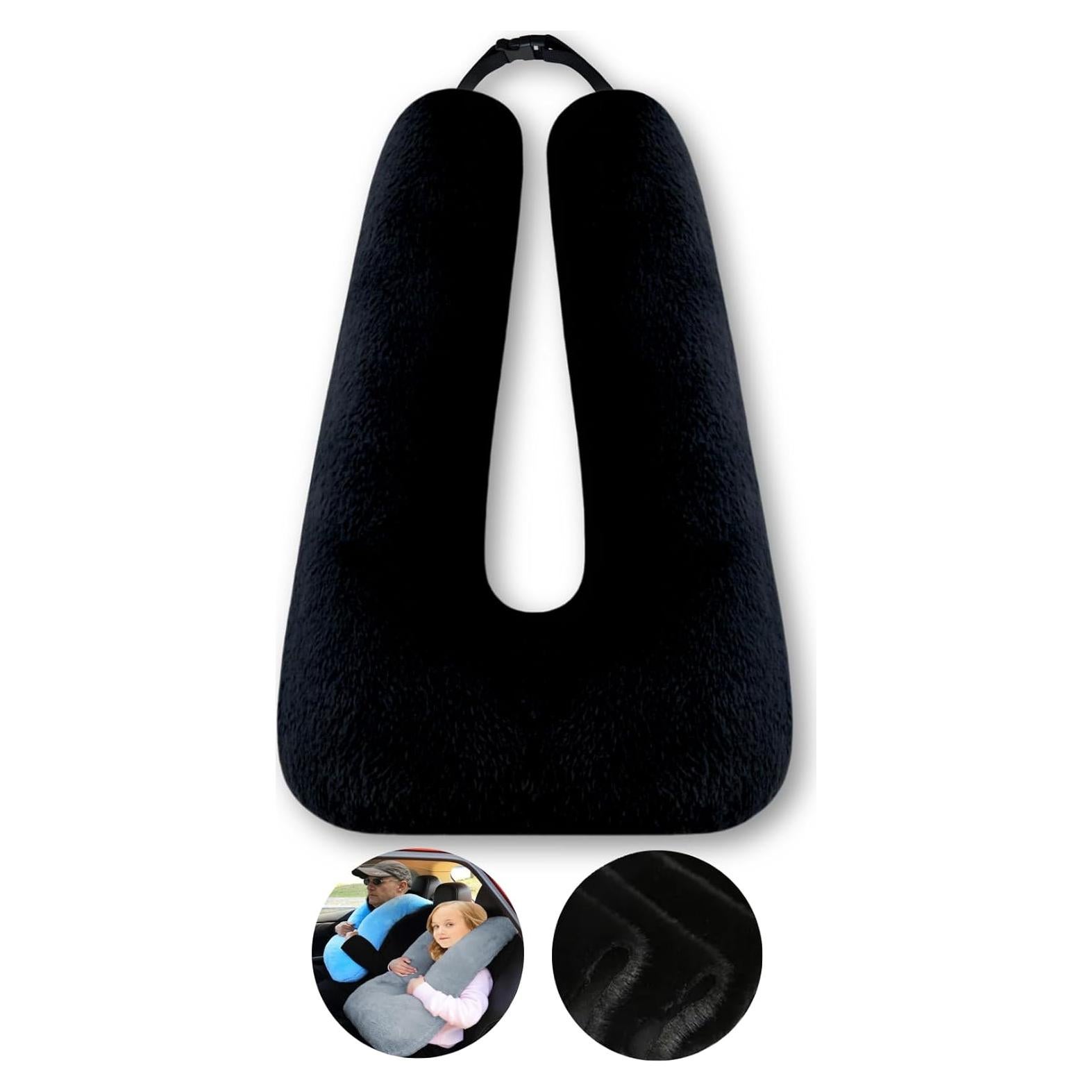 Almohada de Viaje FHSGGP Negra para Adultos y Niños 71x45cm