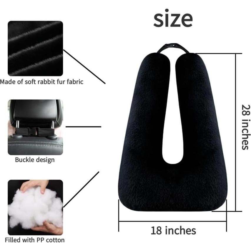 Almohada de Viaje FHSGGP Negra para Adultos y Niños 71x45cm