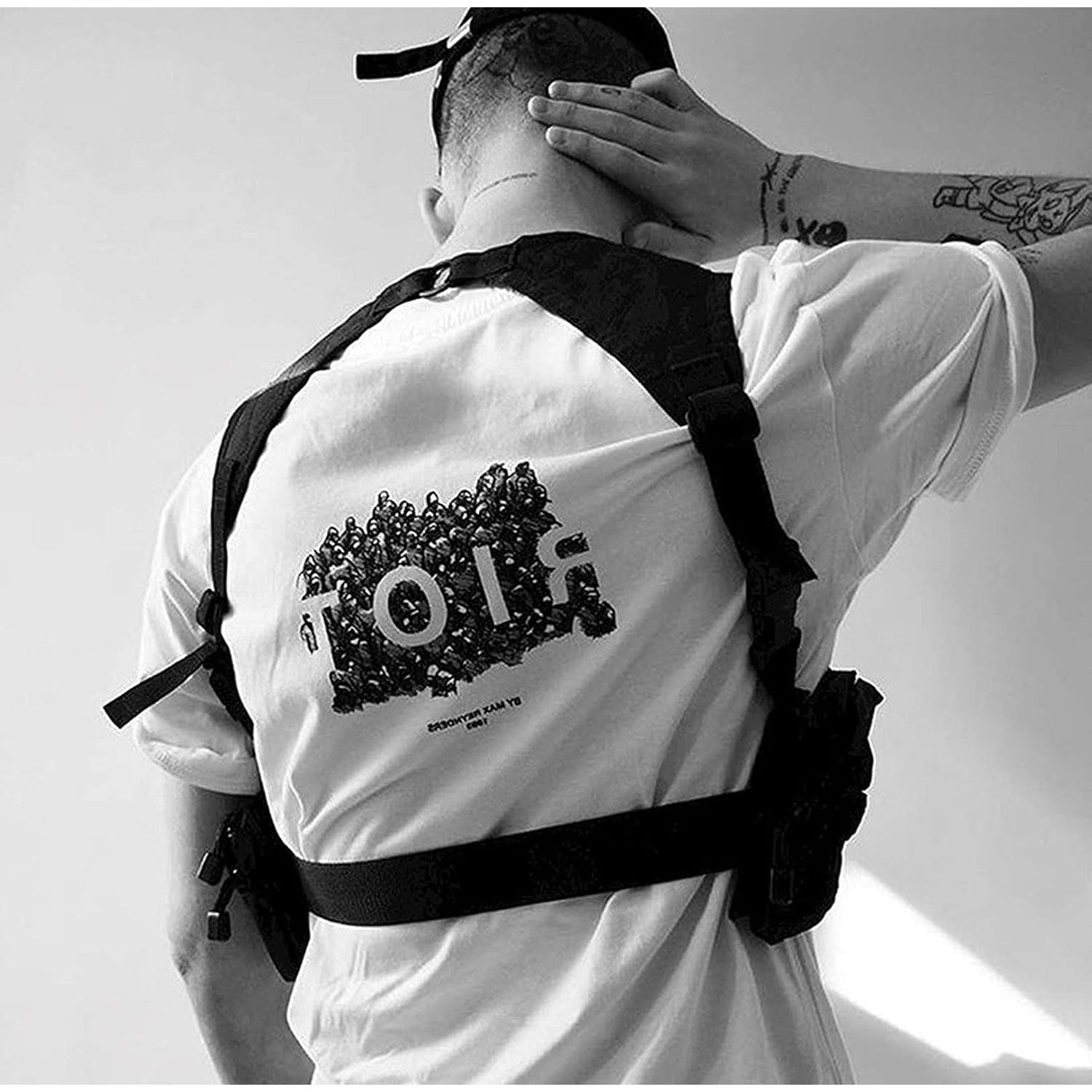 Bolsa de Pecho Unisex Holanew Negra Táctica Ajustable