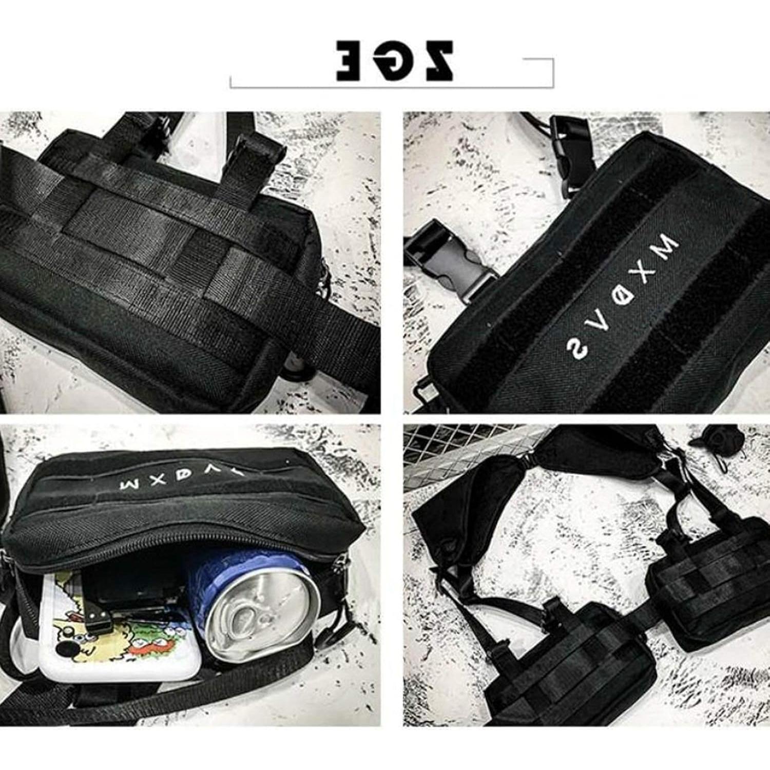 Bolsa de Pecho Unisex Holanew Negra Táctica Ajustable