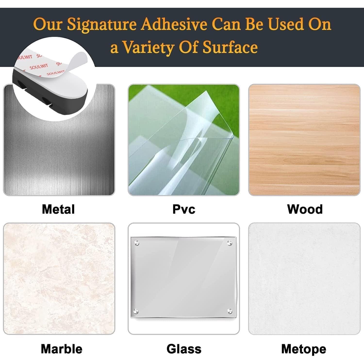 SOULWIT Clips Sujetacables Autoadhesivos Silicona - 3 Piezas