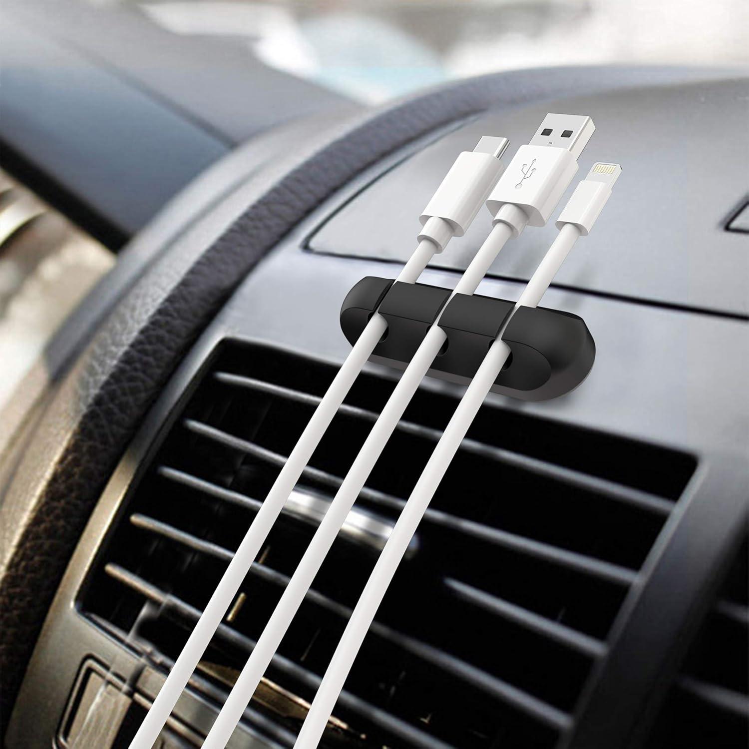 SOULWIT Clips Sujetacables Autoadhesivos Silicona - 3 Piezas