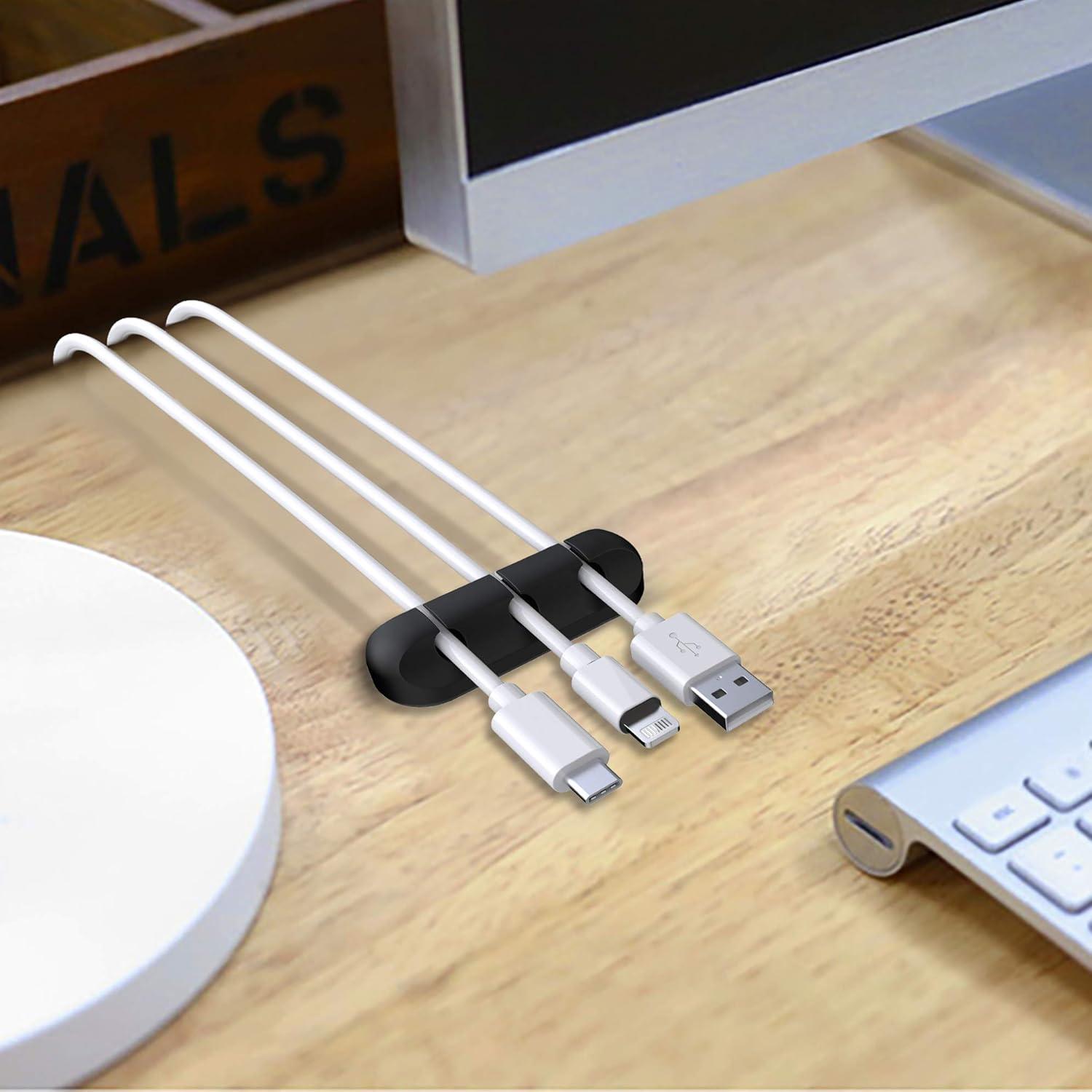 SOULWIT Clips Sujetacables Autoadhesivos Silicona - 3 Piezas