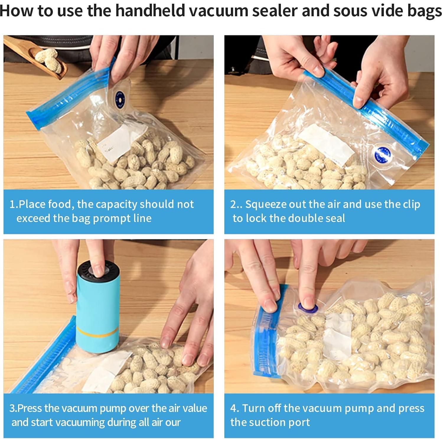 Sellador de Vacío Eléctrico Portátil CNaiyunpin K01 con 10 Bolsas