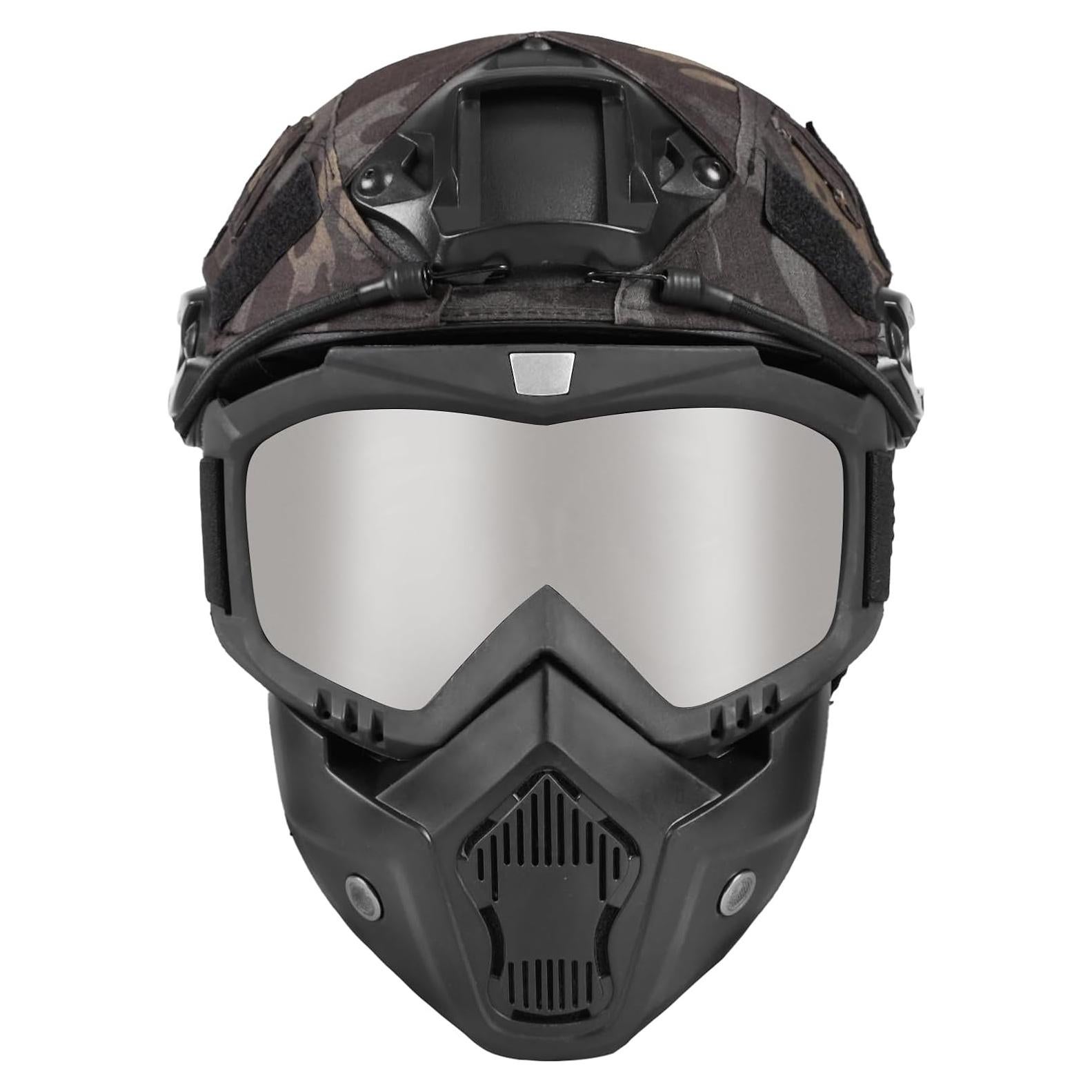 Casco Táctico DTACGERA DT-001BK con Máscara Facial