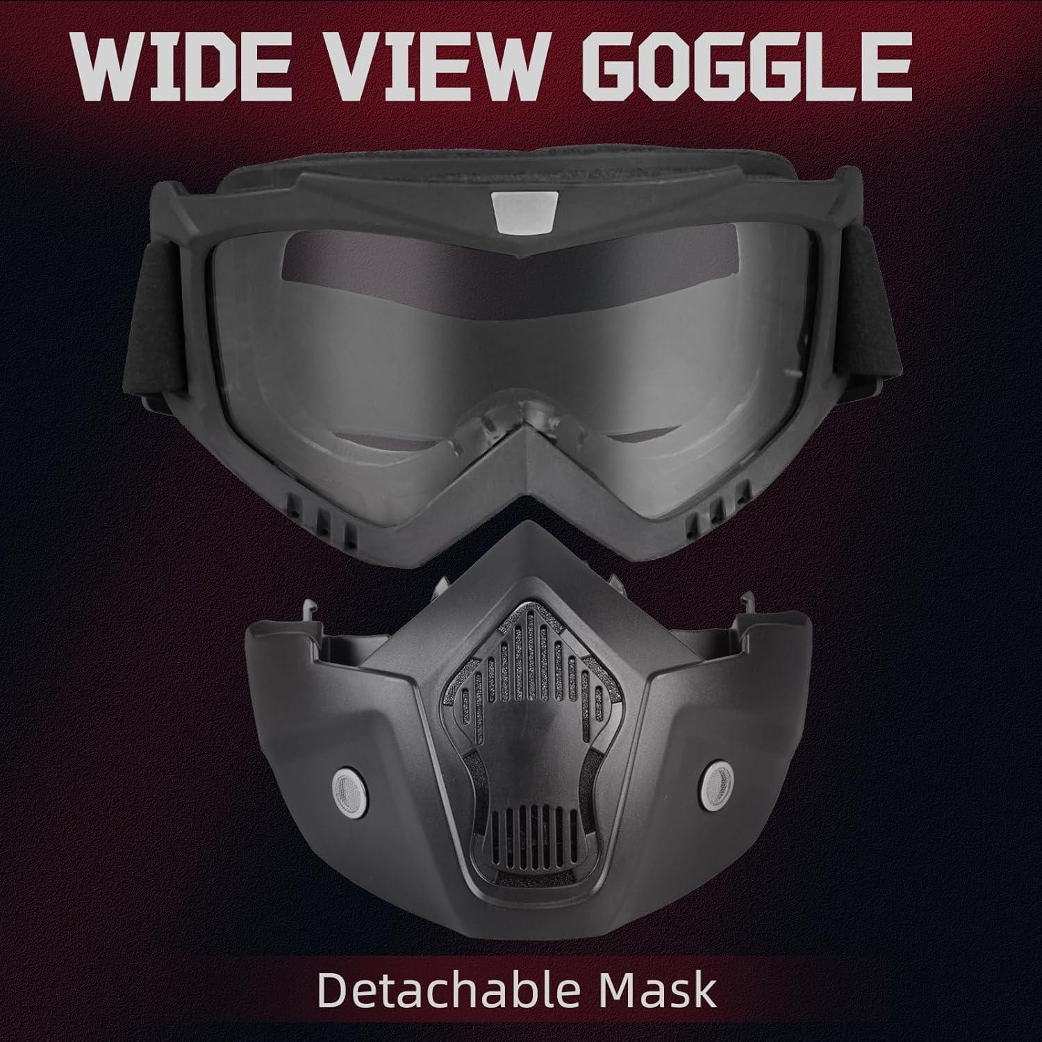 Casco Táctico DTACGERA DT-001BK con Máscara Facial