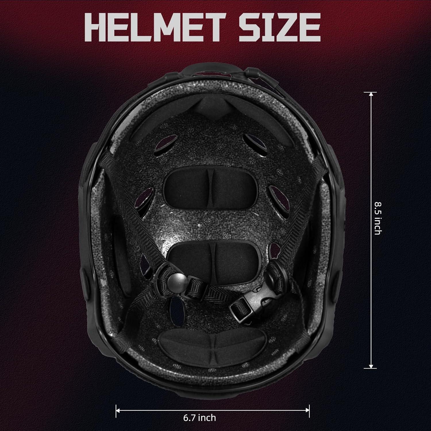 Casco Táctico DTACGERA DT-001BK con Máscara Facial