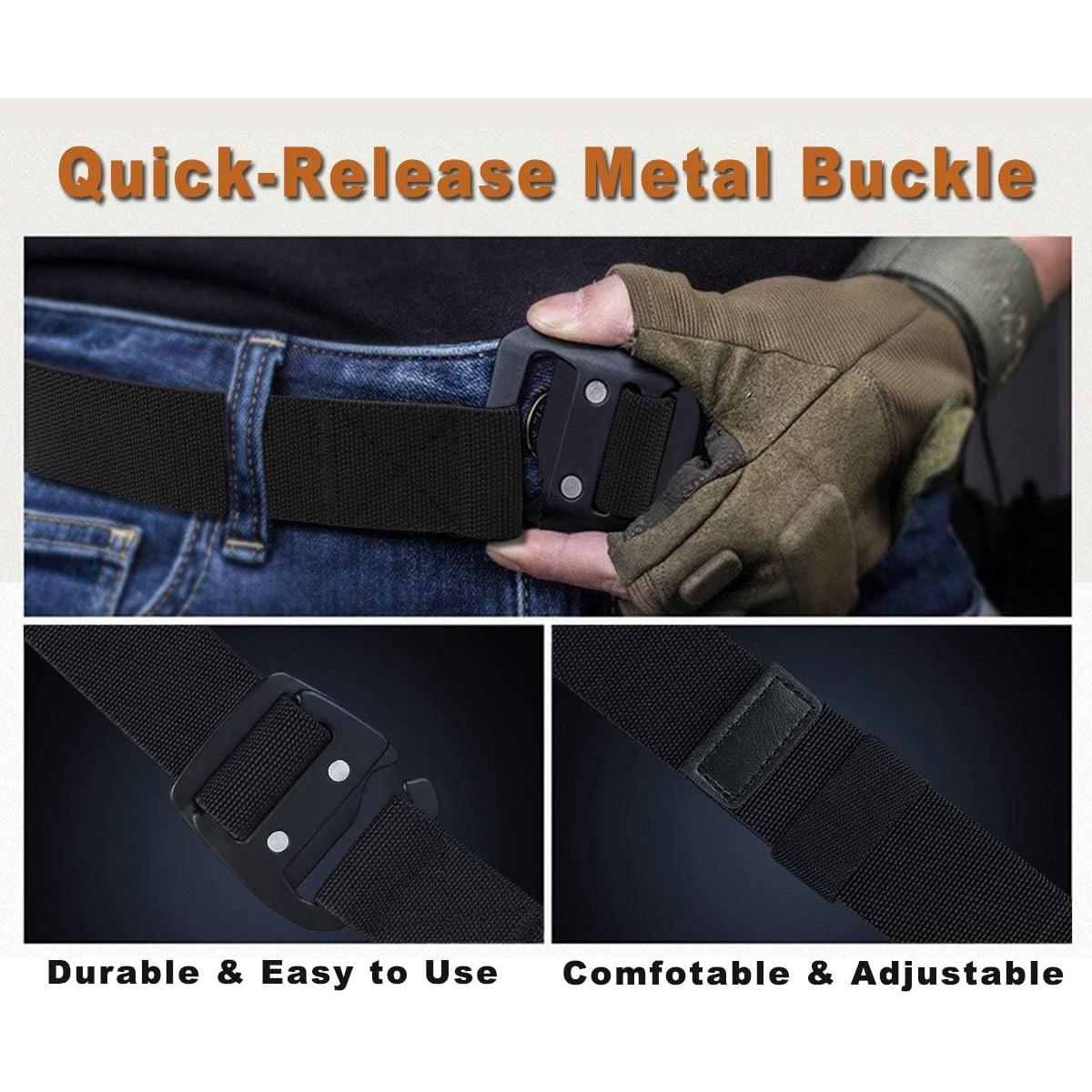 Cinturón Táctico WYuZe Ajustable Elástico Militar Negro