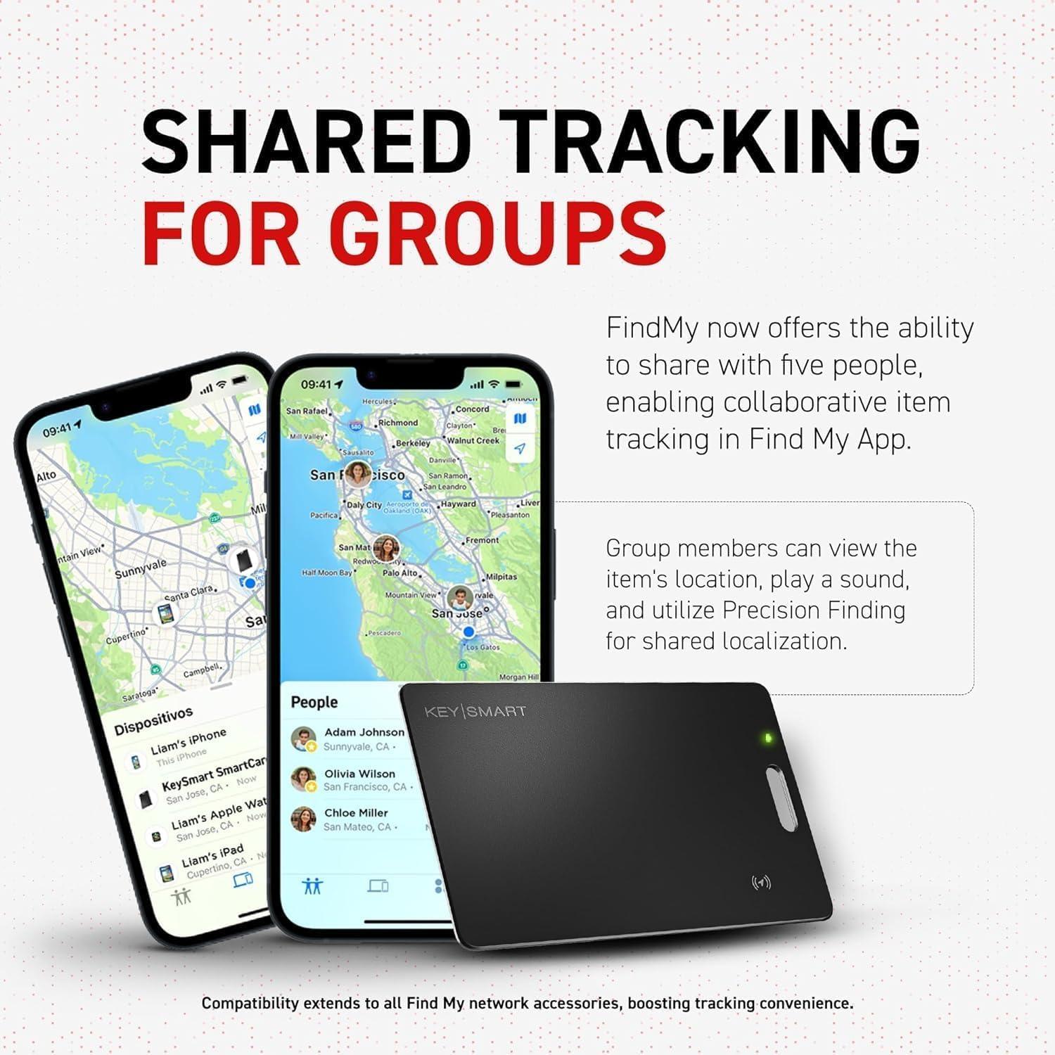 Tarjeta Rastreadora KeySmart MFI Bluetooth Ultra Delgado Negro