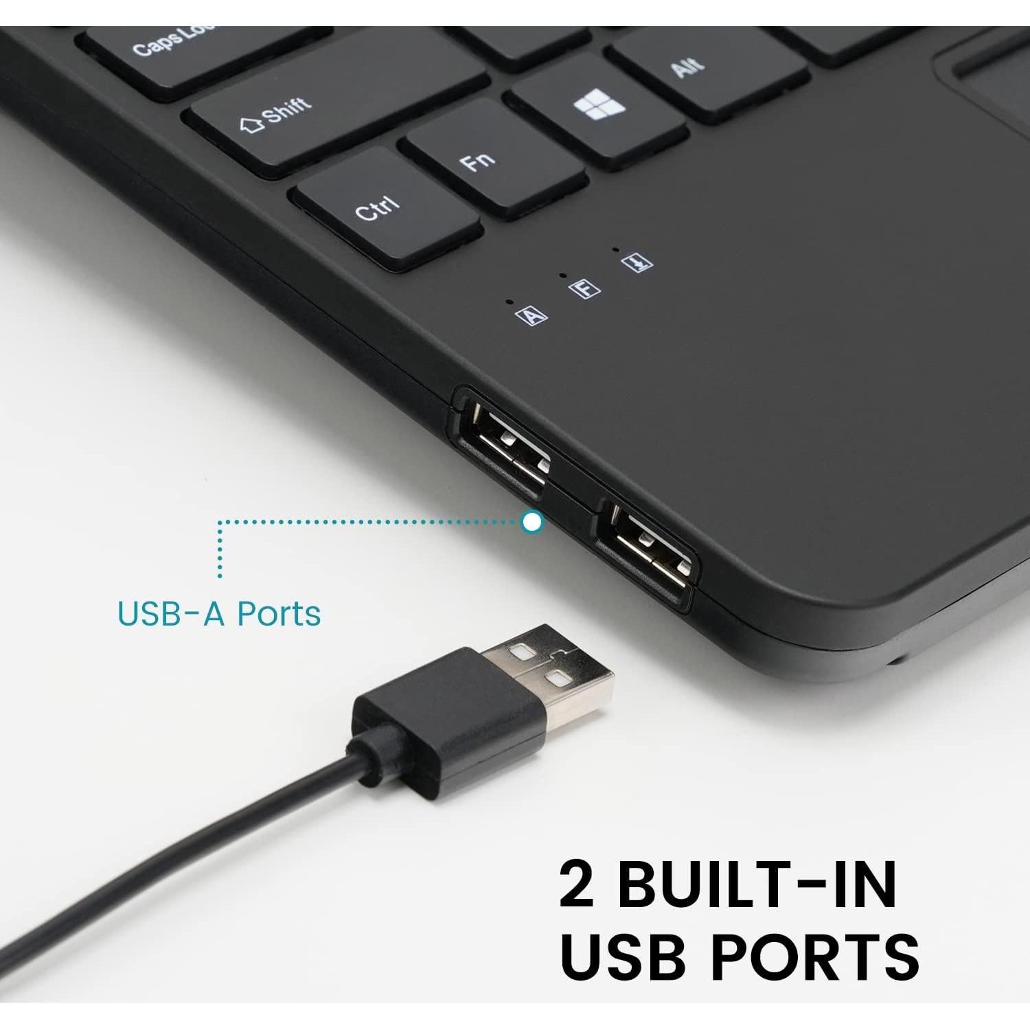 Teclado Mini USB Perixx PERIBOARD-525 con Touchpad Integrado