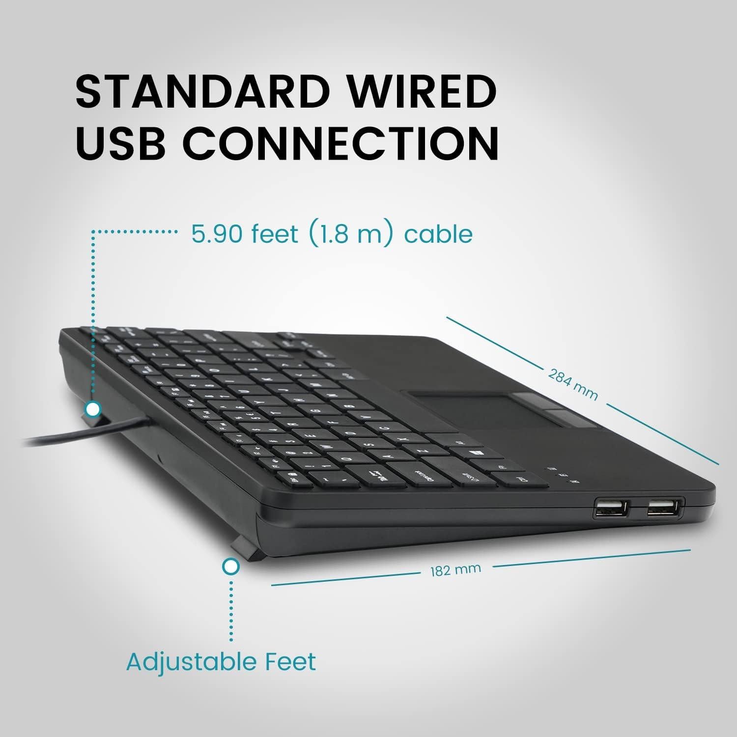Teclado Mini USB Perixx PERIBOARD-525 con Touchpad Integrado