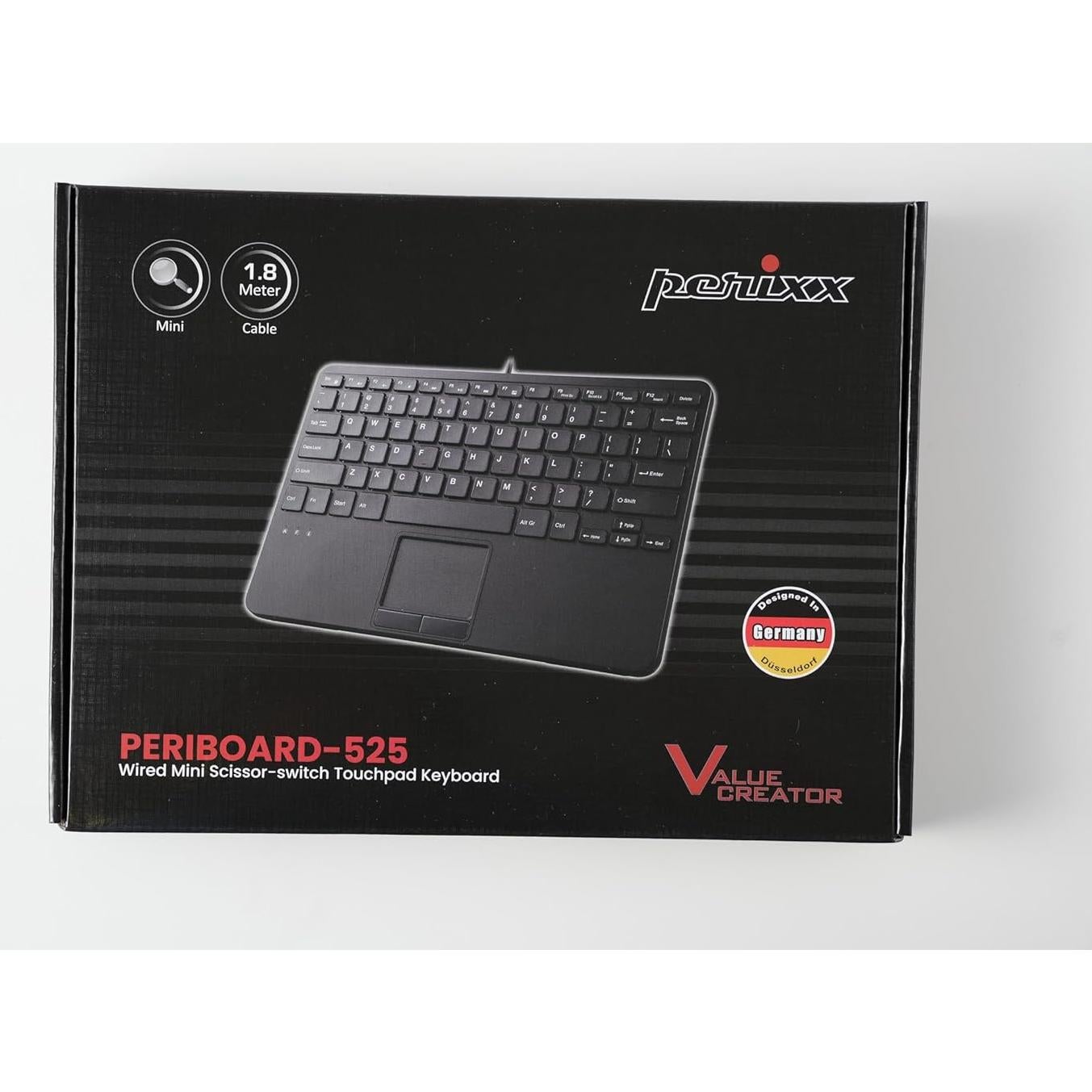 Teclado Mini USB Perixx PERIBOARD-525 con Touchpad Integrado