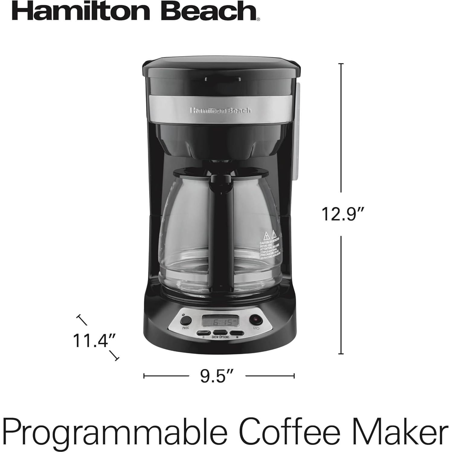 Cafetera Goteo Programable Hamilton Beach 12 Tazas Negra