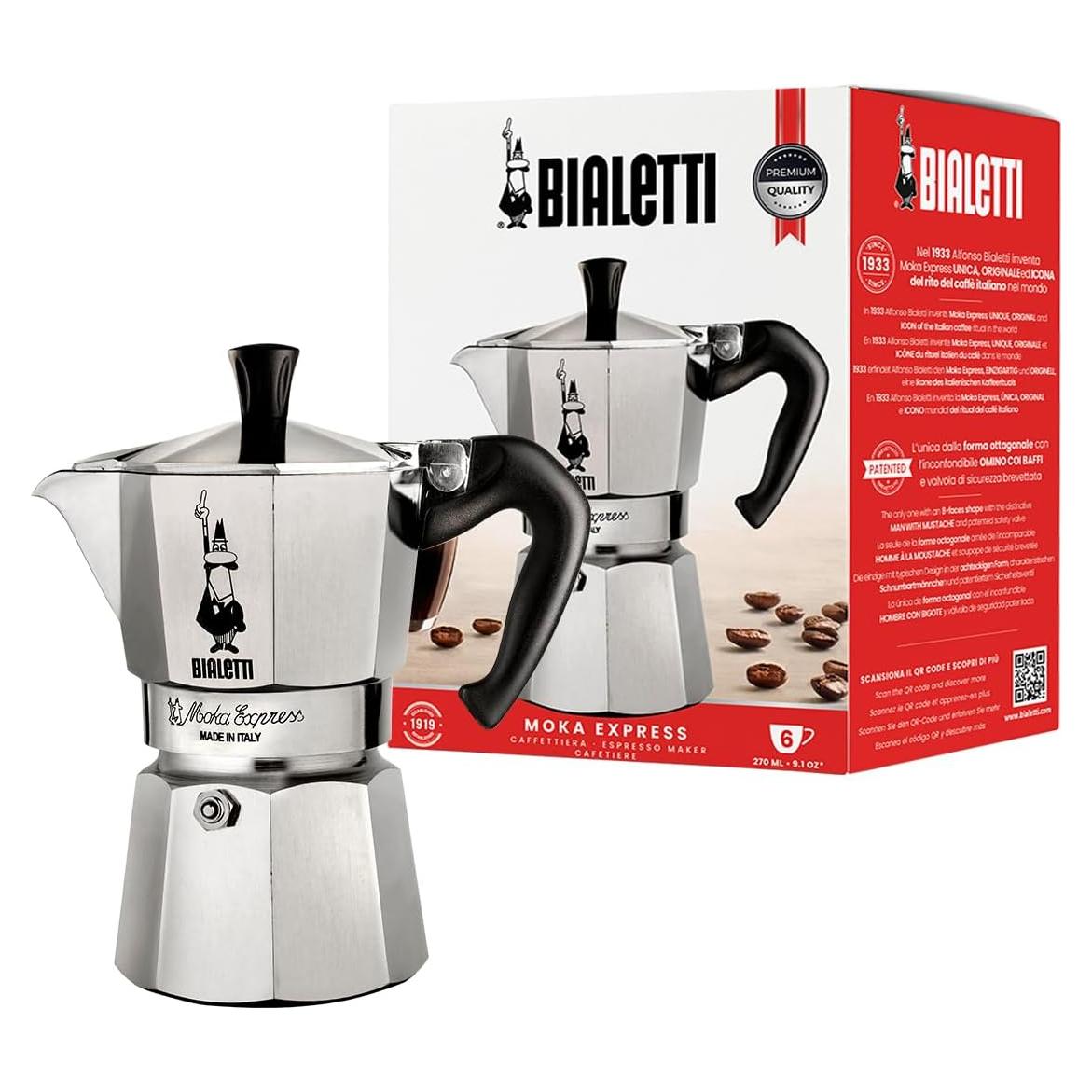 Cafetera Moka Bialetti 6 Tazas Aluminio Plata