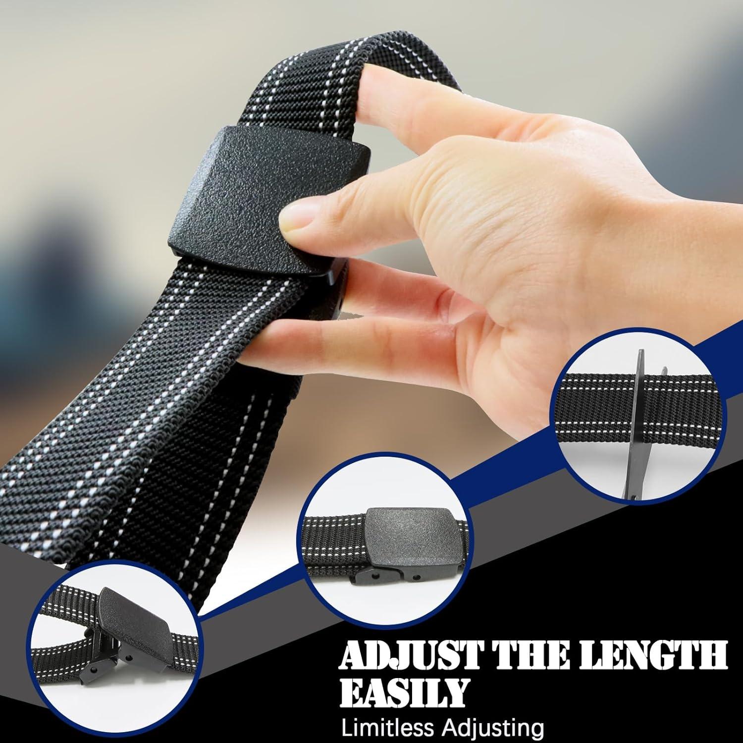 Cinturón Táctico Militar Nylon Ajustable 150 cm Negro