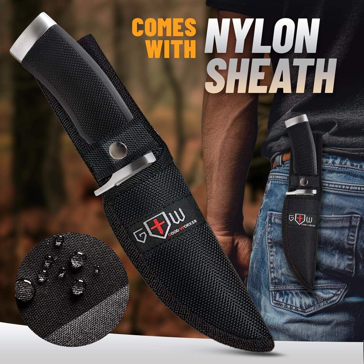 Cuchillo de Caza Grand Way Bushcraft 22,35 cm con Funda