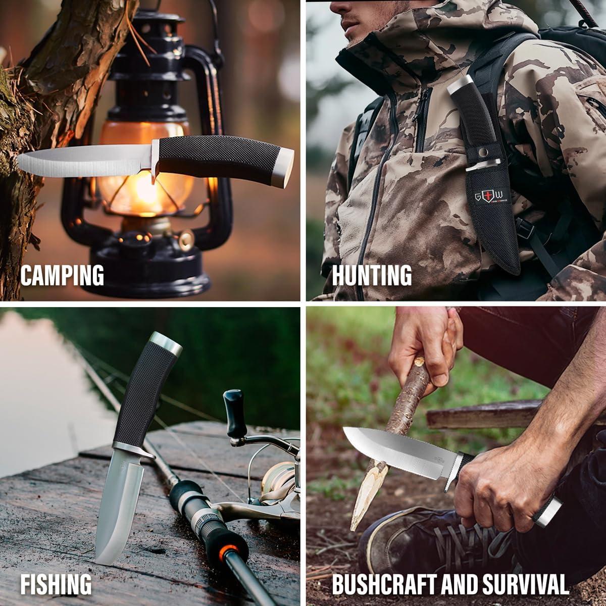 Cuchillo de Caza Grand Way Bushcraft 22,35 cm con Funda