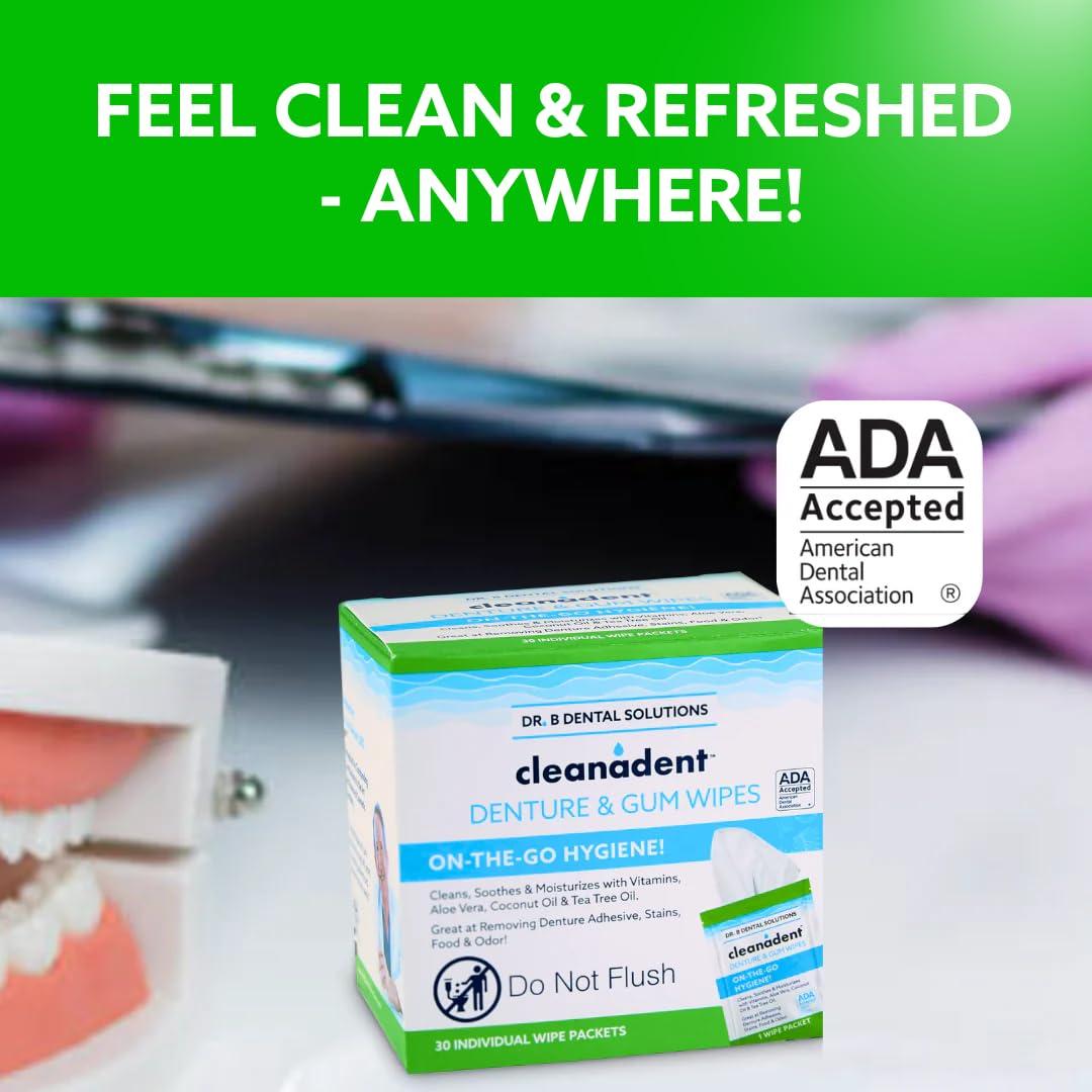 Toallitas Cleanadent Dr. B - Limpieza para dentaduras 30 pzs