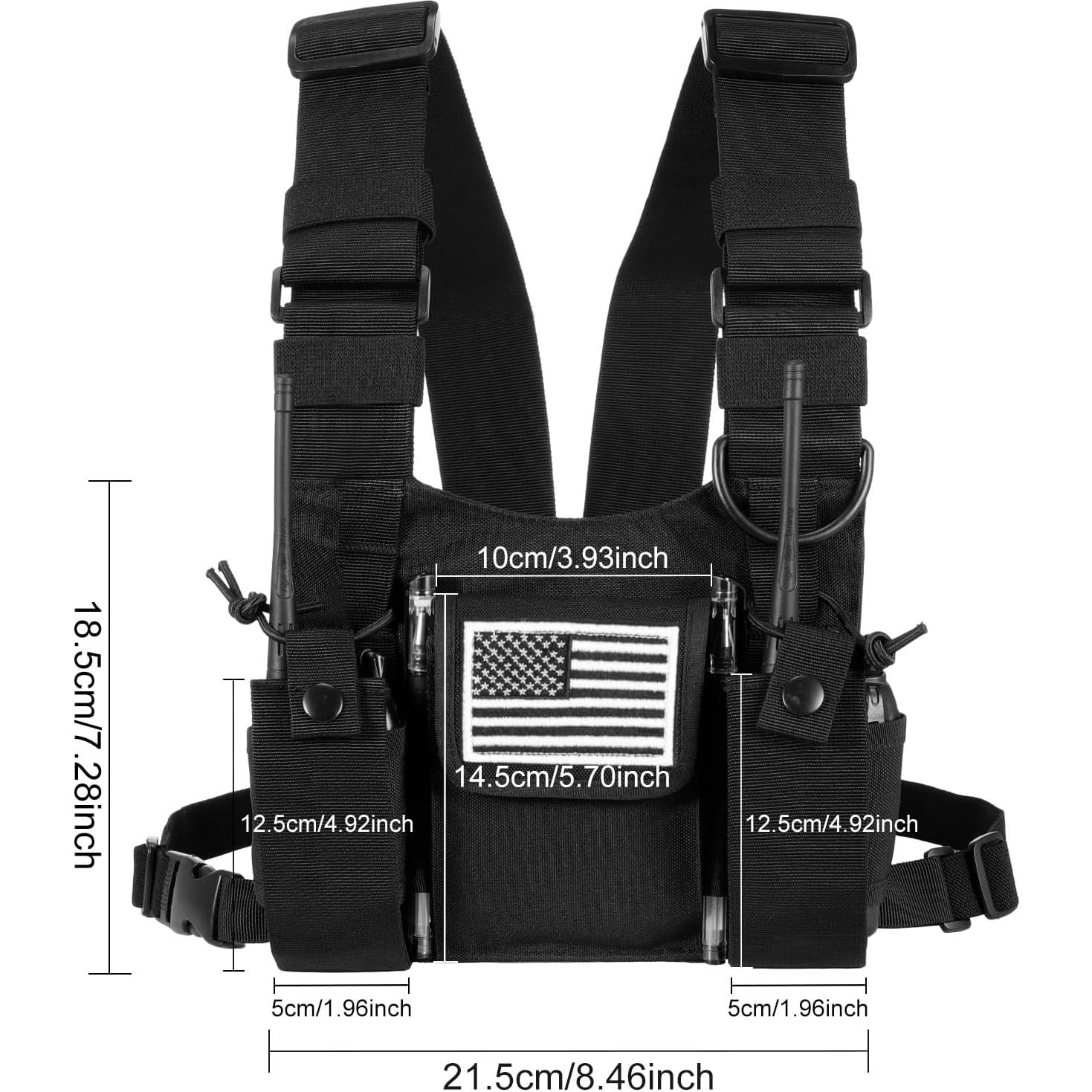 Arnés de Pecho abcGoodefg para Radio Bidireccional Negro