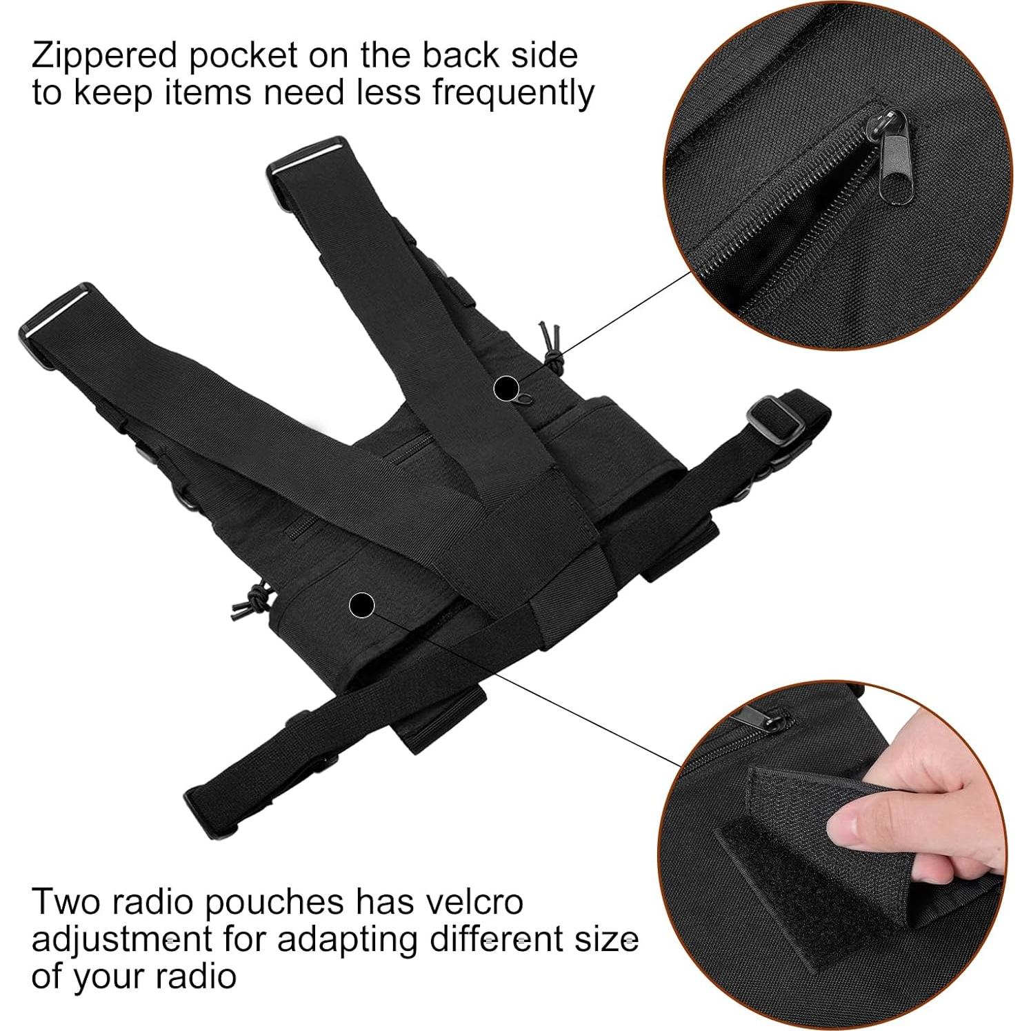 Arnés de Pecho abcGoodefg para Radio Bidireccional Negro