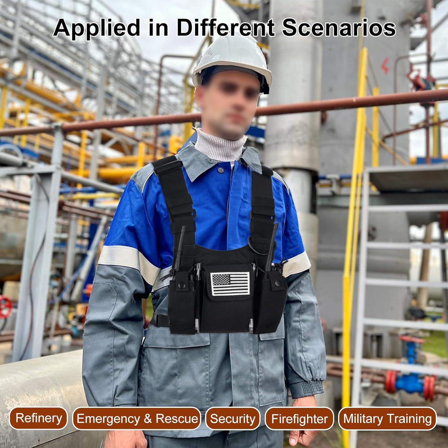 Arnés de Pecho abcGoodefg para Radio Bidireccional Negro