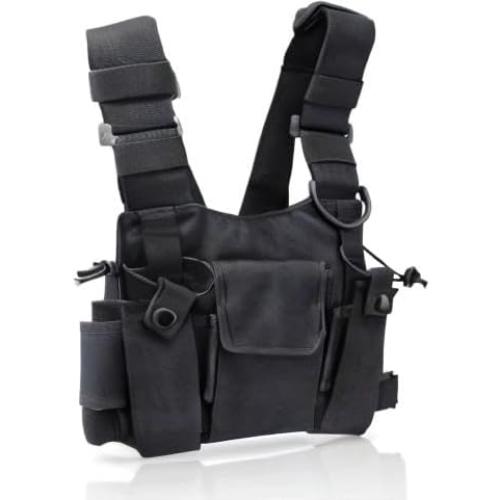 Arnés de Pecho abcGoodefg para Radio Bidireccional Negro