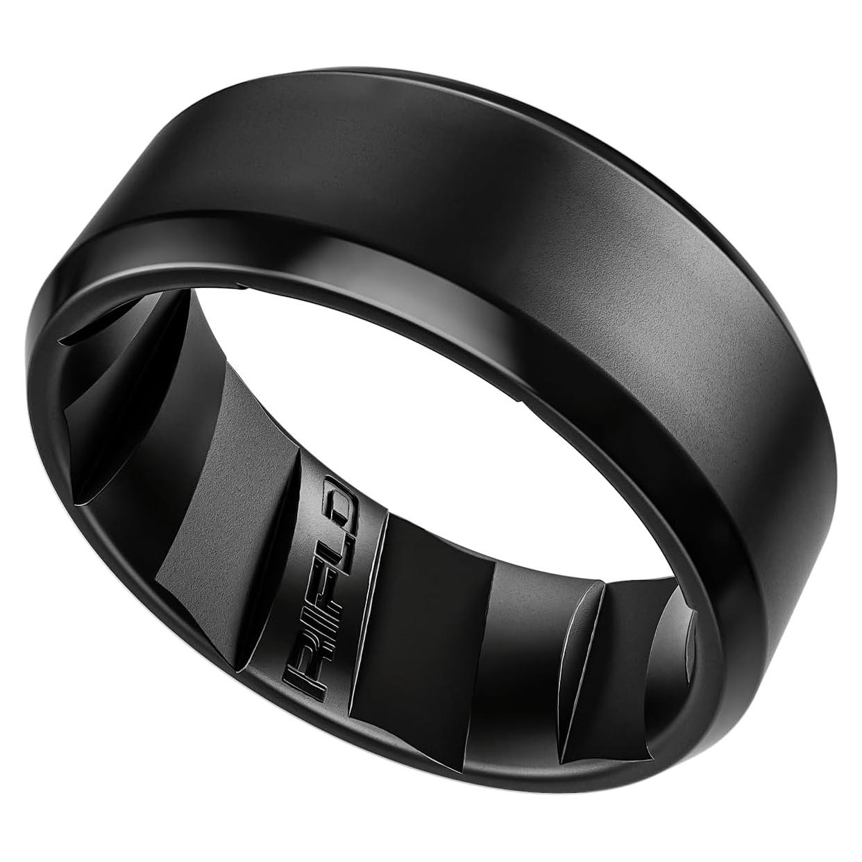 Anillo de Silicona RIFLD para Hombre - Negro Táctico 10