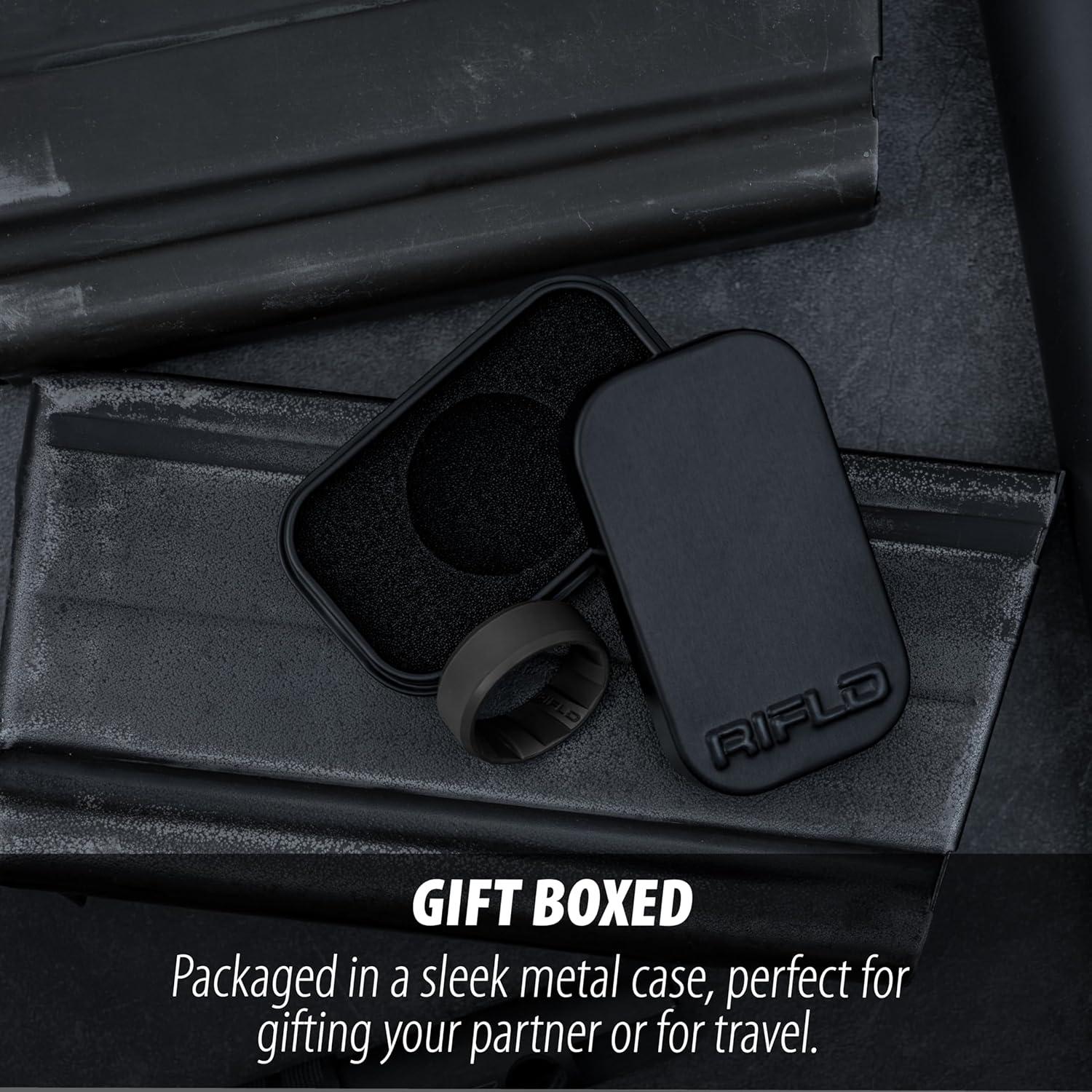 Anillo de Silicona RIFLD para Hombre - Negro Táctico 10