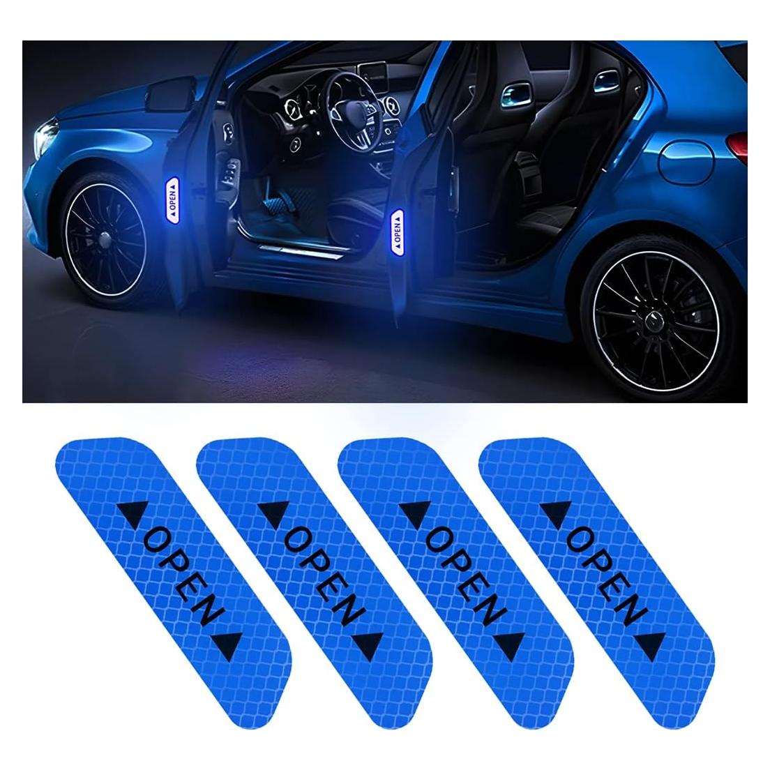 Calcomanías Reflectantes de Advertencia AUKEPO 4PCS Azul