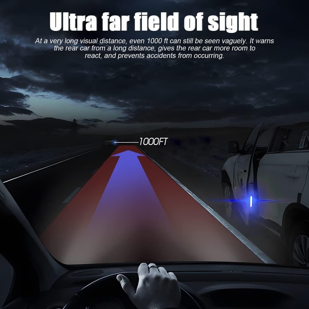 Calcomanías Reflectantes de Advertencia AUKEPO 4PCS Azul