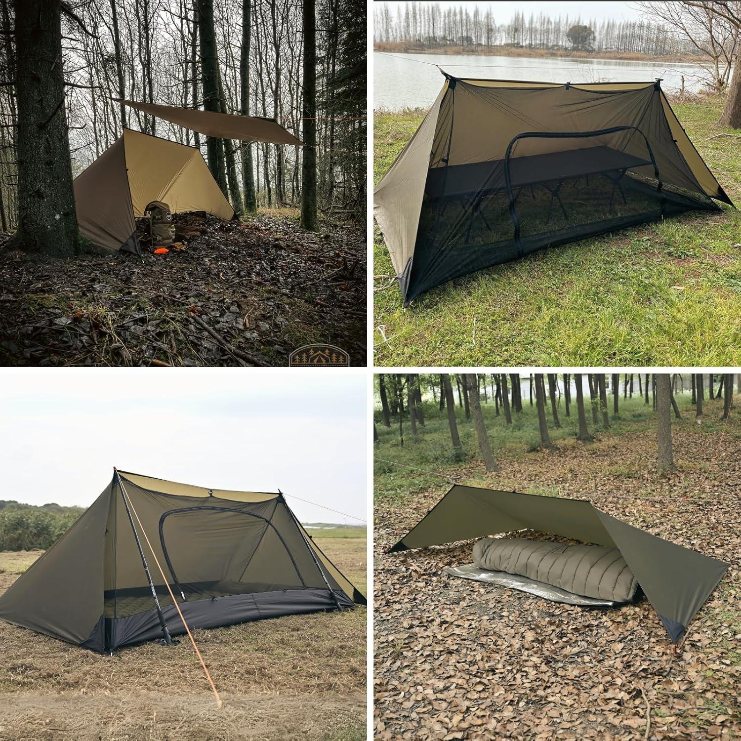 Onewind Emergency Shelter, Survival Shelter Tent, Lightweight Reusable Rainproof Windproof Shelter for Camping, Hiking, Backpacking and Camping Cot, OD Green