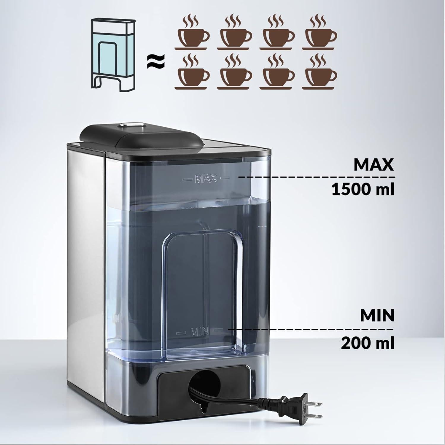 Cafetera Mecity 3 en 1 KC101, 1.5L, Rápida y Automática
