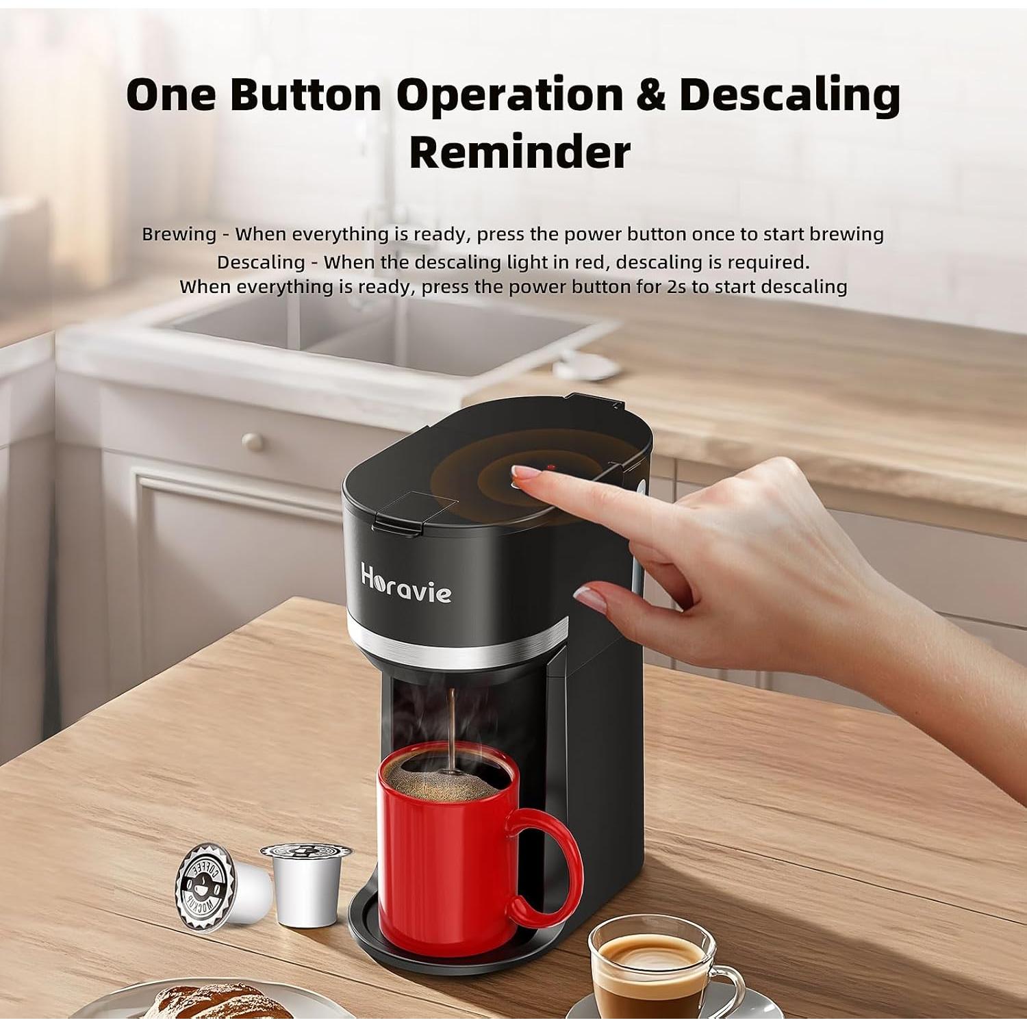 Cafetera Horavie K1100 Compacta para 1 Taza 177 a 354 ml