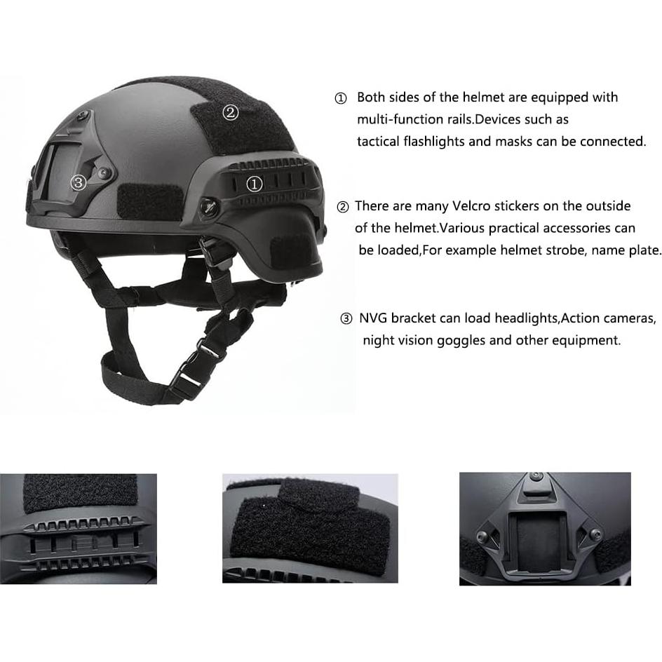 Casco Táctico LEJUNJIE MICH 2000 para Airsoft y Paintball