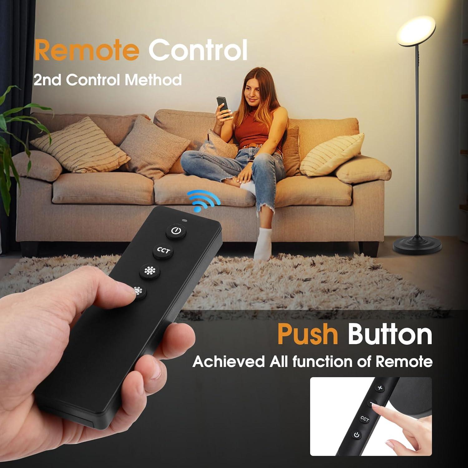 Lámpara de Pie Hanaking 36W LED Control Remoto Ajustable