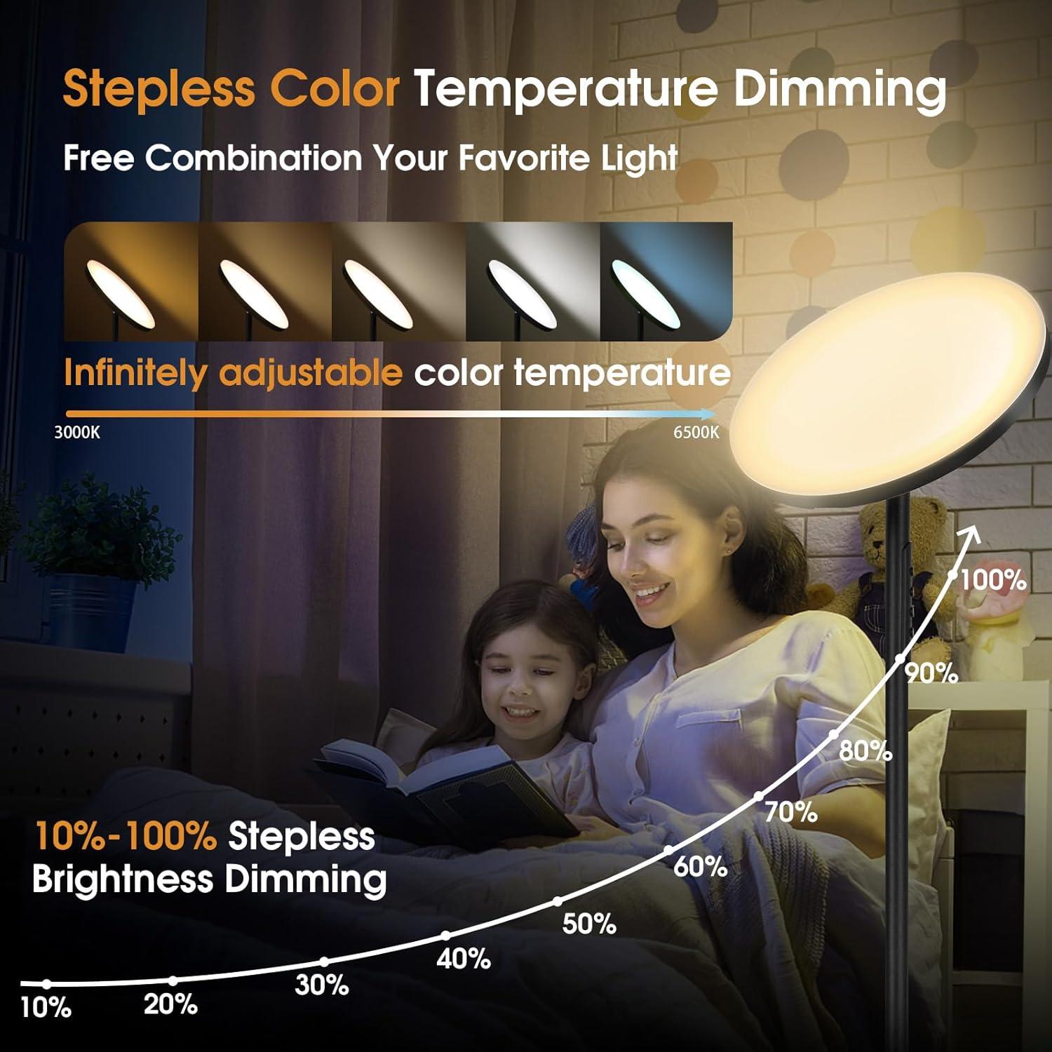 Lámpara de Pie Hanaking 36W LED Control Remoto Ajustable