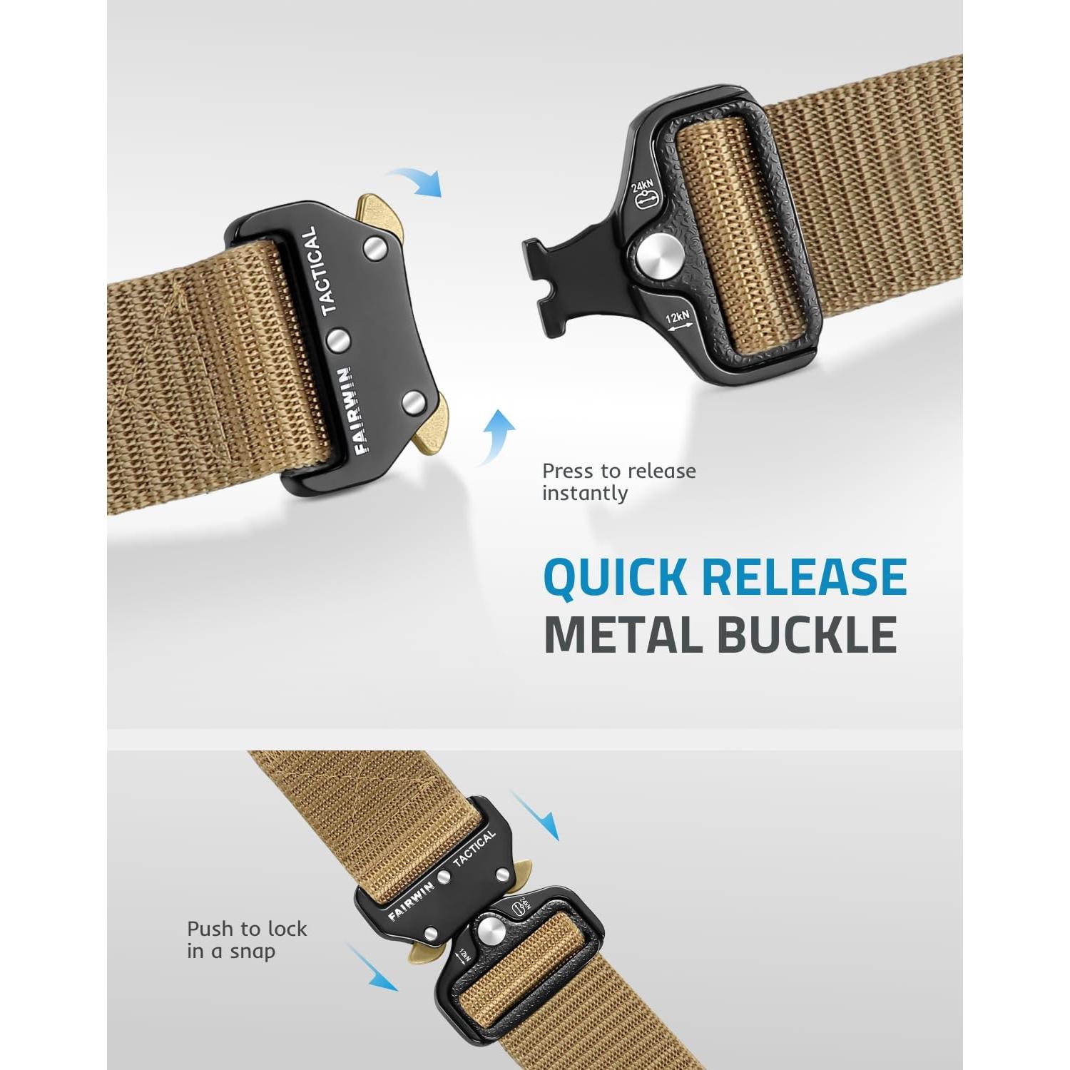 Cinturón Táctico FAIRWIN 115 cm Militar Hebilla Rápida