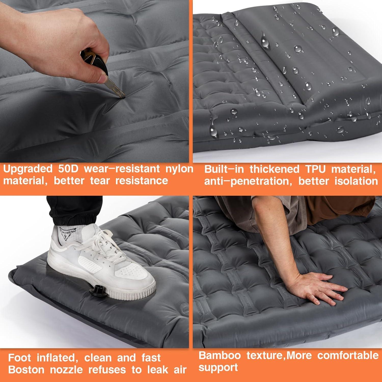 Colchón Inflable Doble ABTOHE 207x143 cm 4 cm Grosor