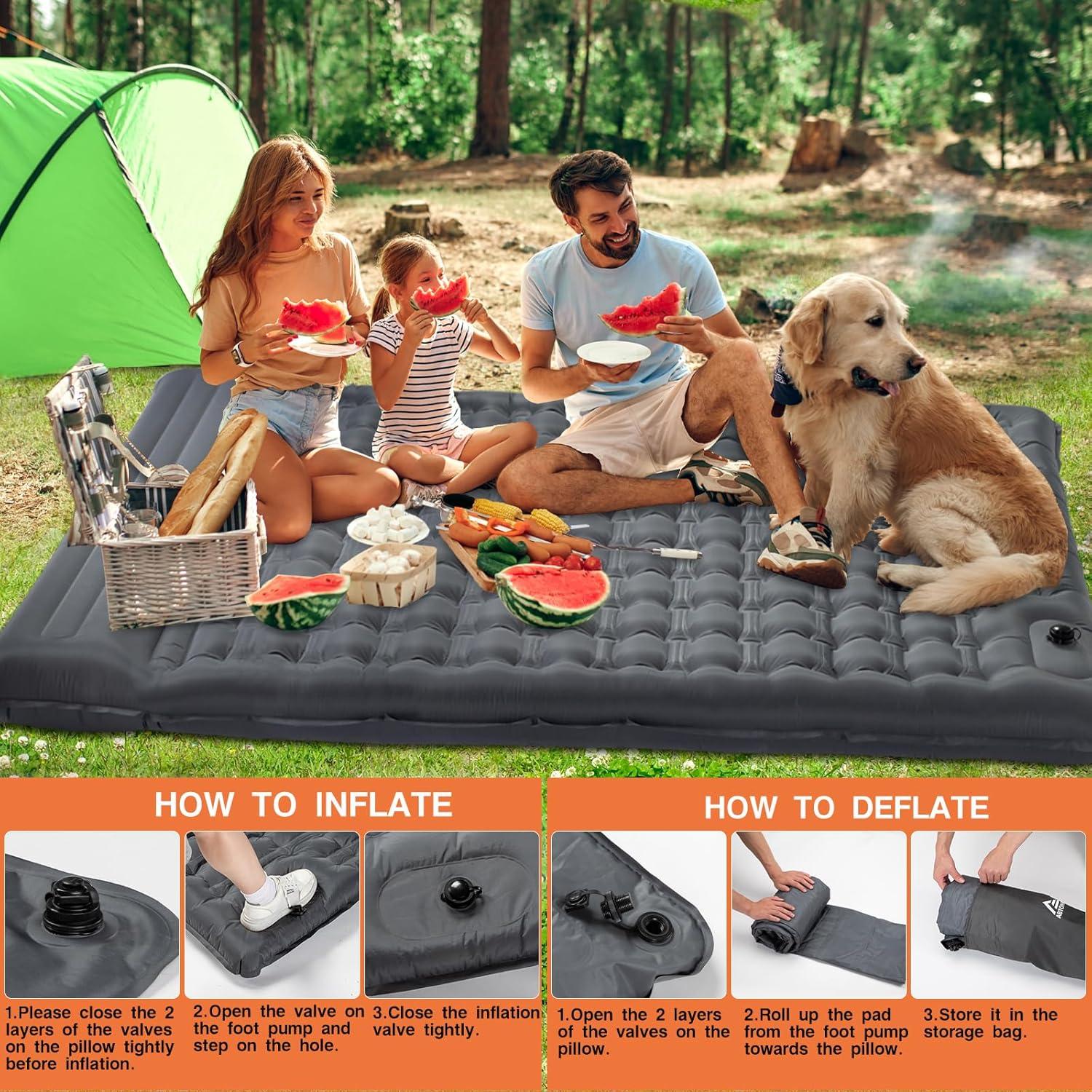 Colchón Inflable Doble ABTOHE 207x143 cm 4 cm Grosor