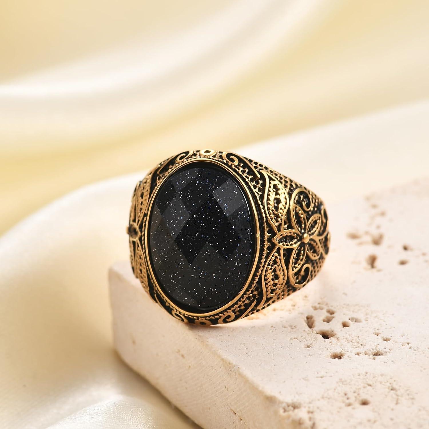 Anillo de Boda Retro de Ojo de Tigre LXBQYSTO para Hombres