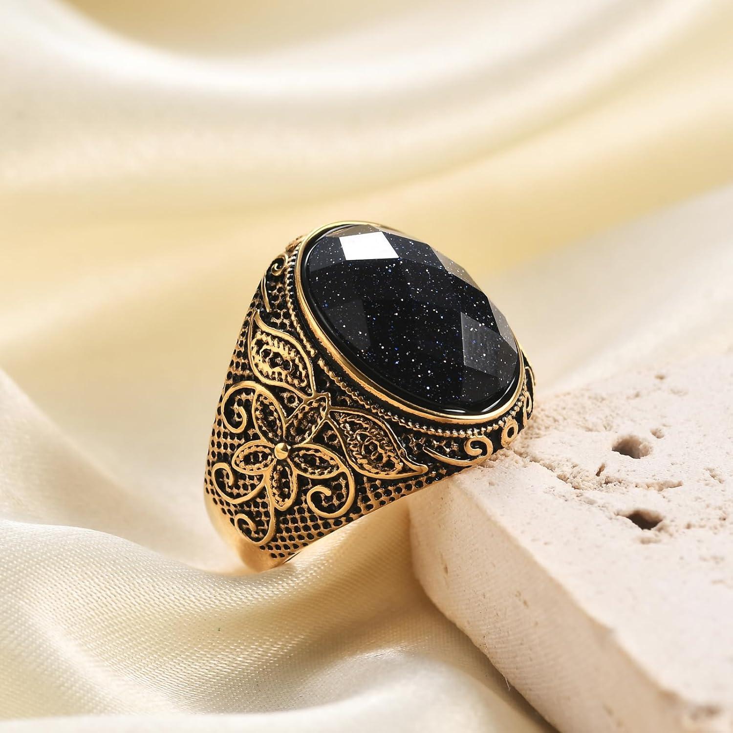 Anillo de Boda Retro de Ojo de Tigre LXBQYSTO para Hombres