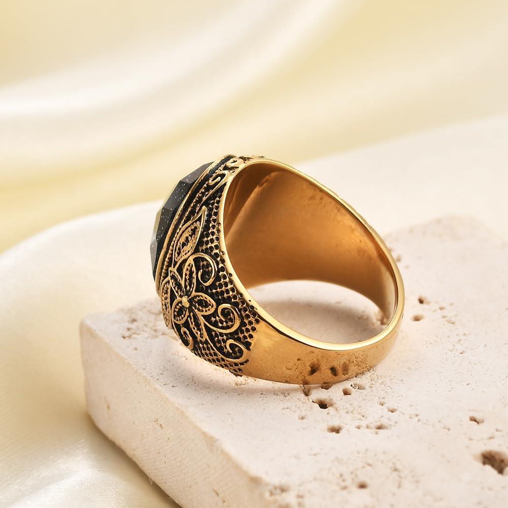 Anillo de Boda Retro de Ojo de Tigre LXBQYSTO para Hombres